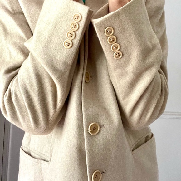 Vintage Ralph Lauren Purple Label Camel Tan Cashmere Four Button Coat Blazer - Picture 5 of 15